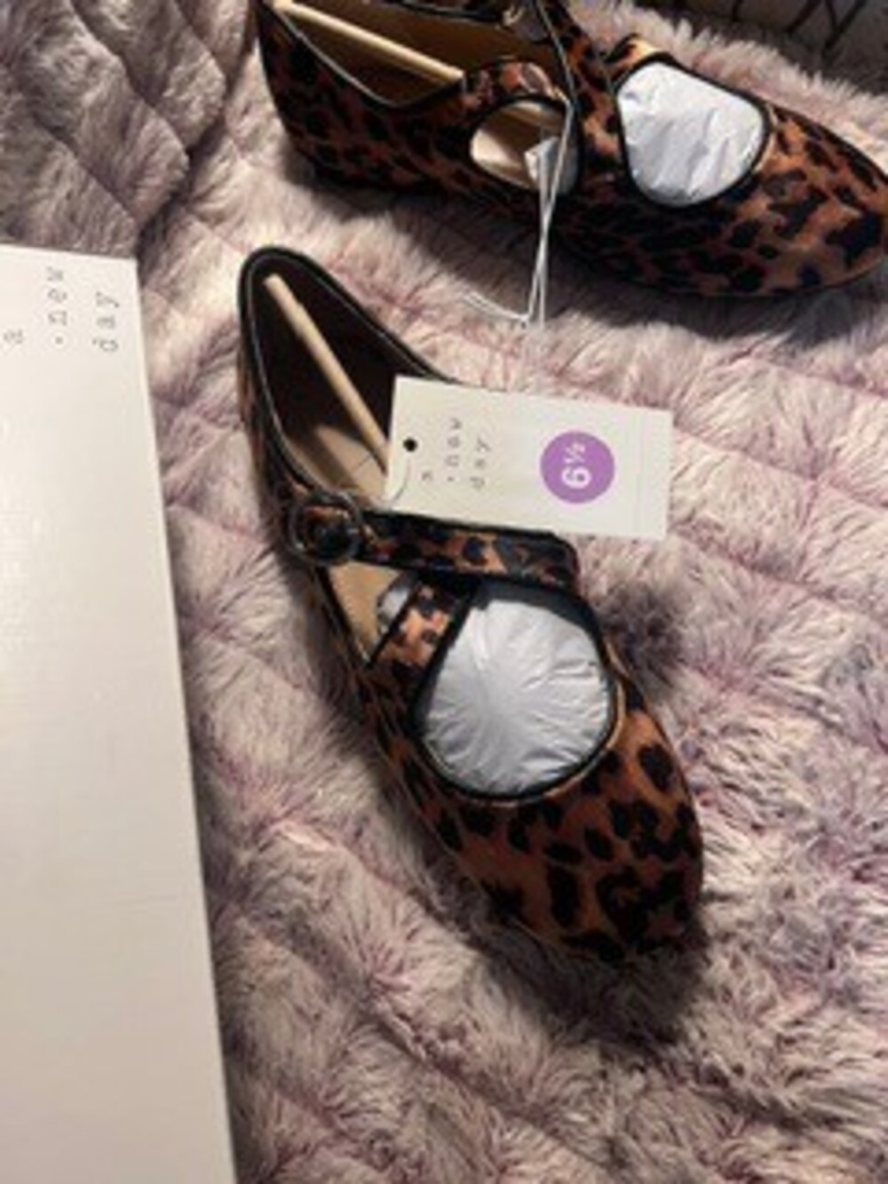 Mary Jane Leopard Print Flats Size 40 Animal Print Slip On Shoes